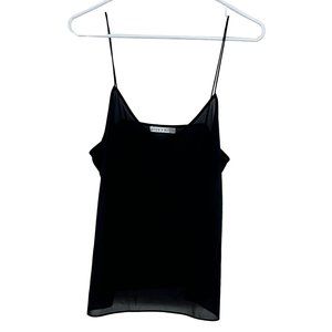 Alice & Olivia Woman's Sze Medium Black Sheer Tank With Spaghetti Straps